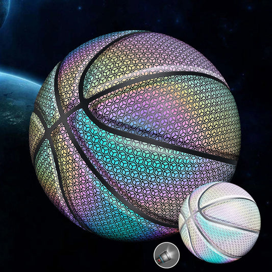 Size 7 Reflective Leather Glowing Basketball