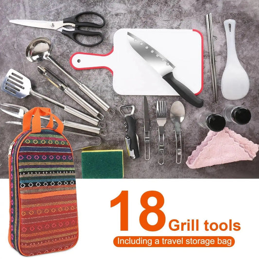 19pcs Cookware set with Storage Bag