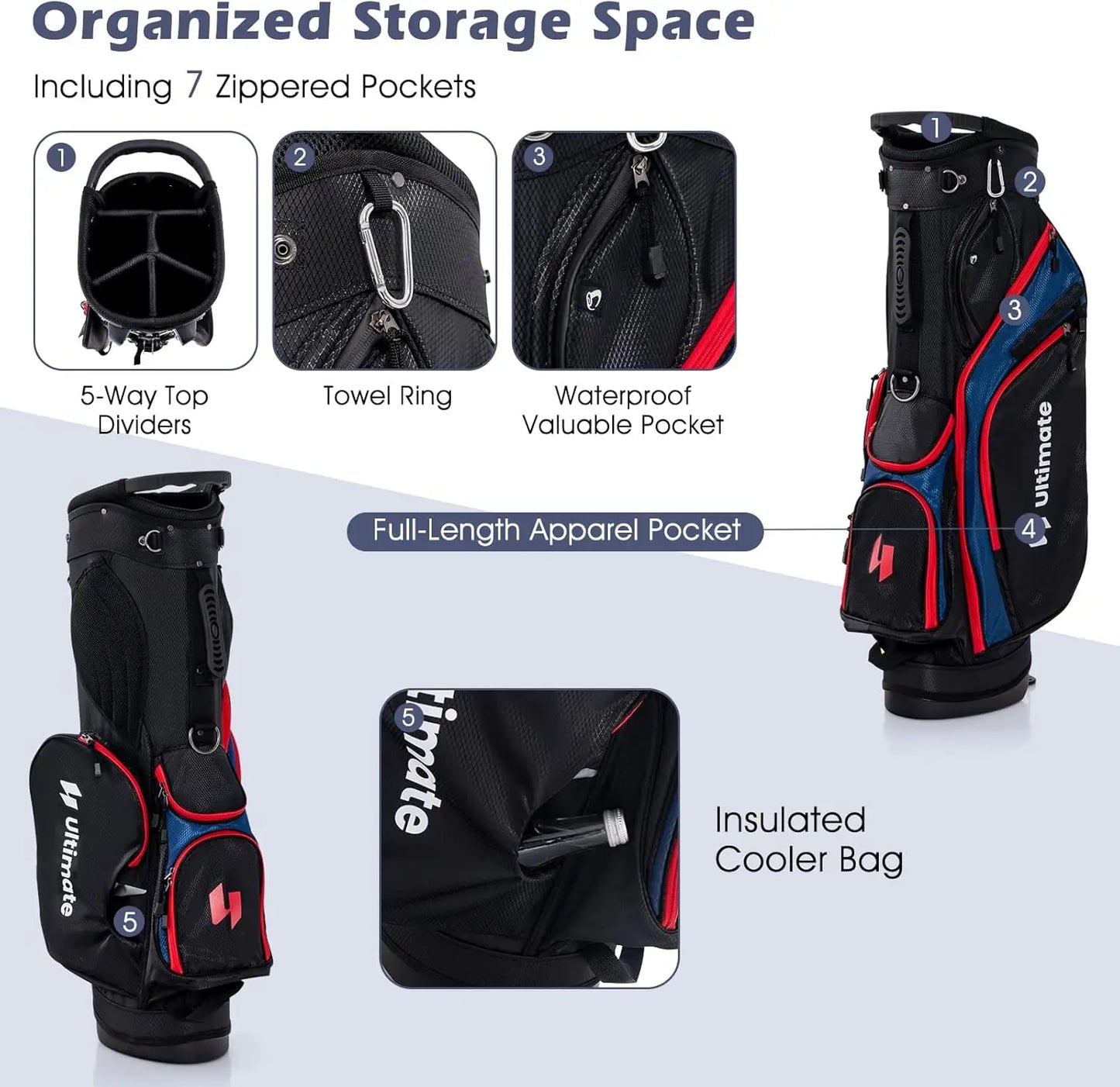 12 Pieces Men’s Right Hand Complete Golf Club Set.