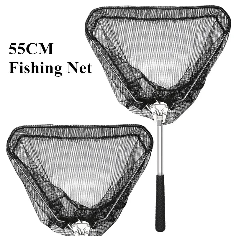 Telescopic Fishing Net Pole Extending and Folding.