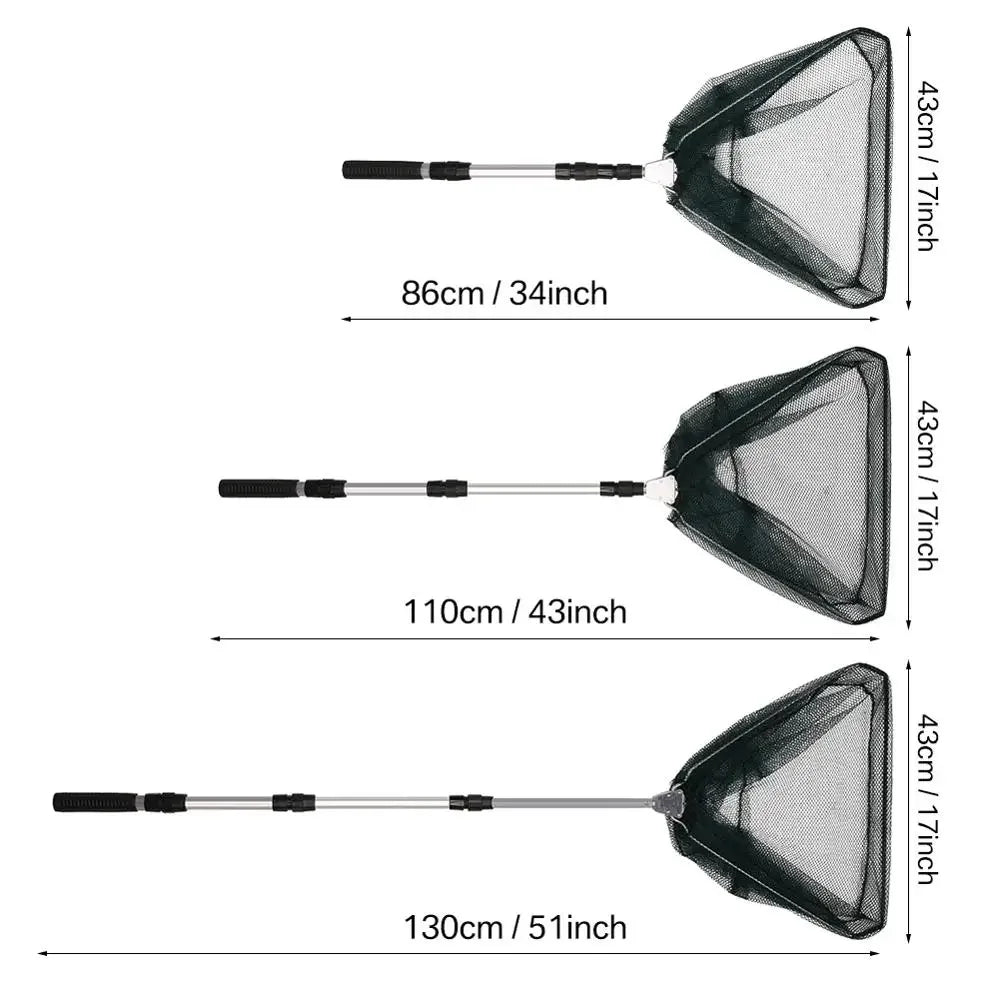Aluminum Fishing Net Telescoping Foldable and Retractable Pole for catching.