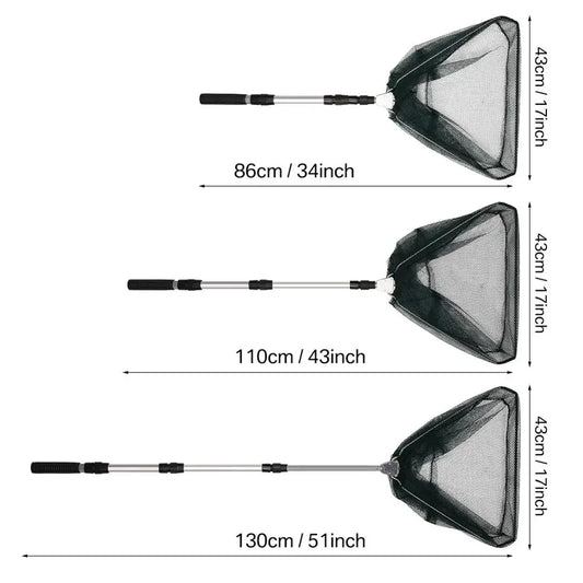 Aluminum Fishing Net Telescoping Foldable and Retractable Pole for catching.