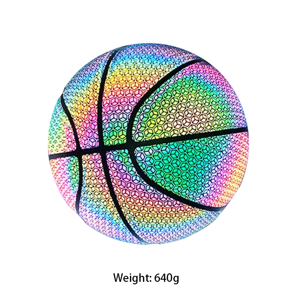 Size 7 Reflective Leather Glowing Basketball