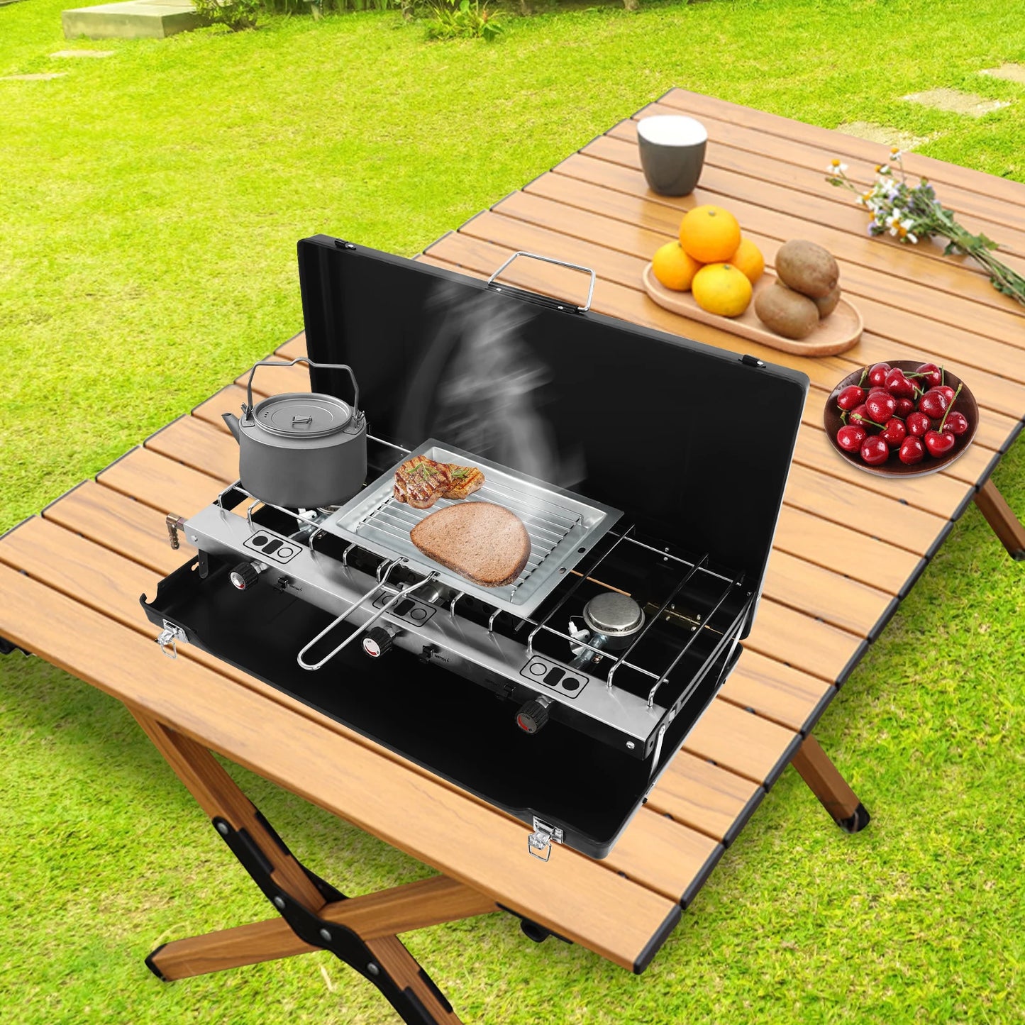 Portable Camping Stove with Griddle