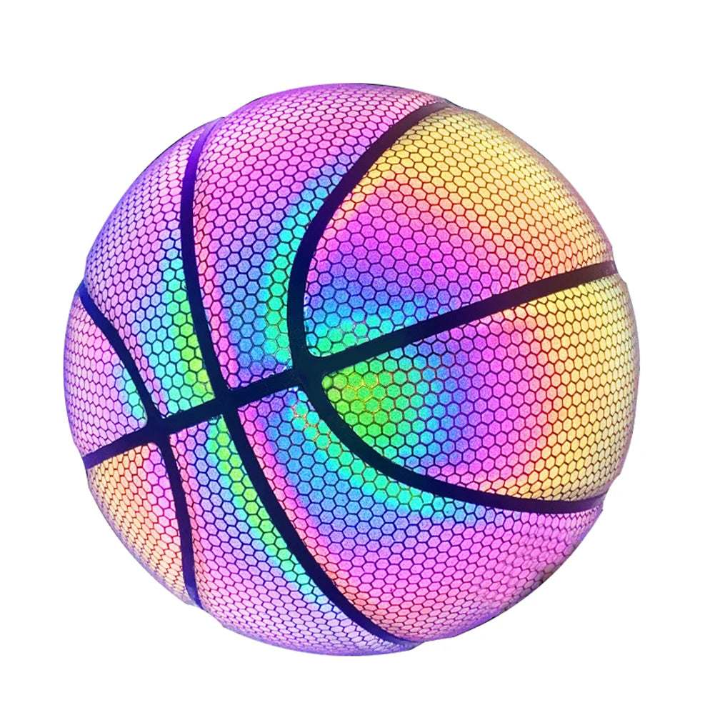 Size 7 Reflective Leather Glowing Basketball