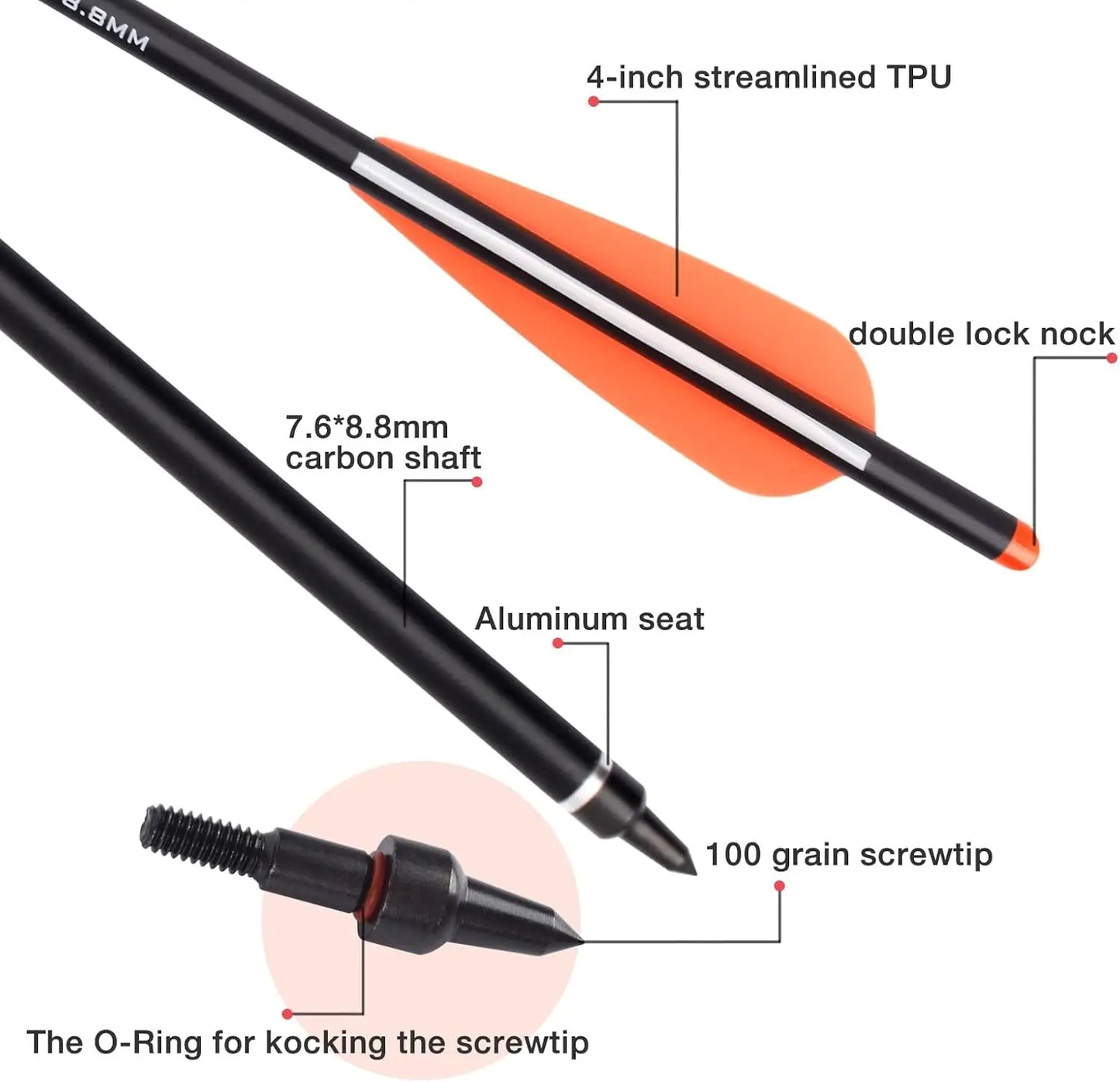 Crossbow Bolts 20 Inch Carbon