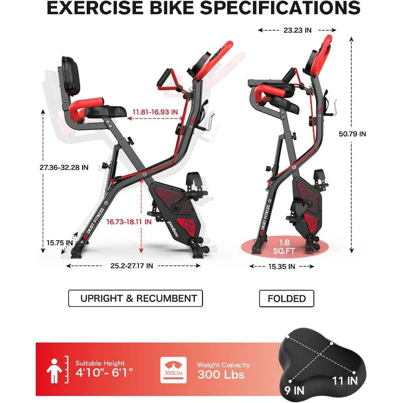 Folding Exercise Bike Stationary Machine