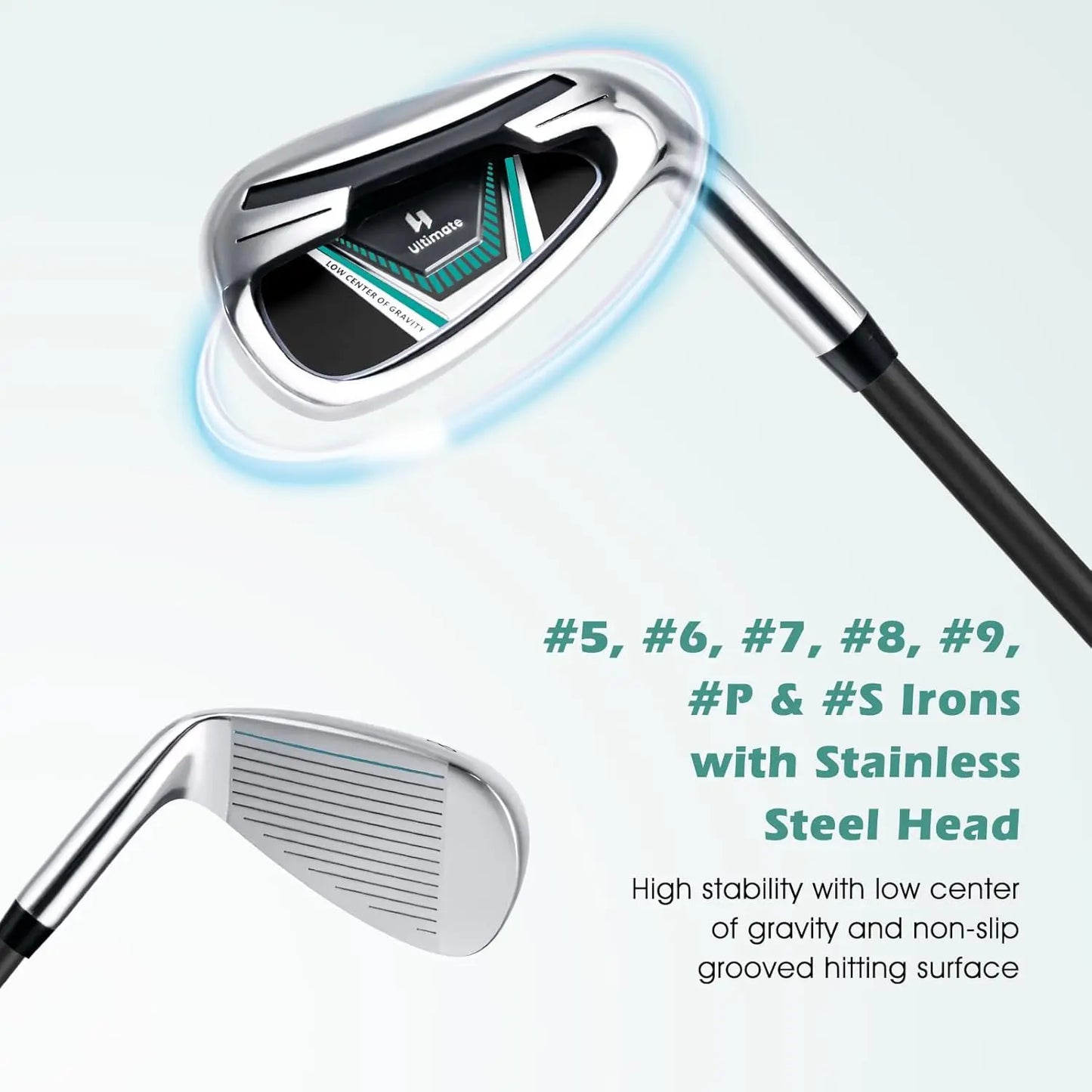 12 Pieces Men’s Right Hand Complete Golf Club Set.