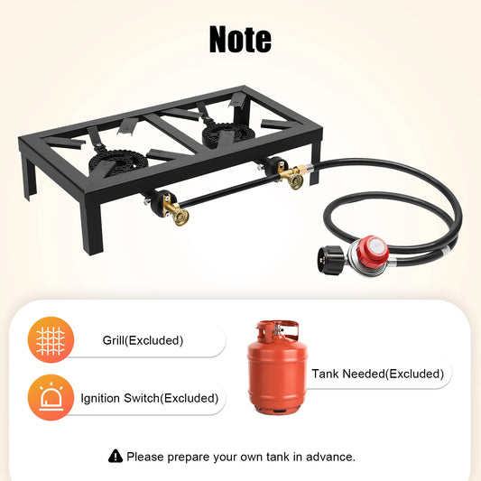 Propane Double Burner for Outdoor Cooking