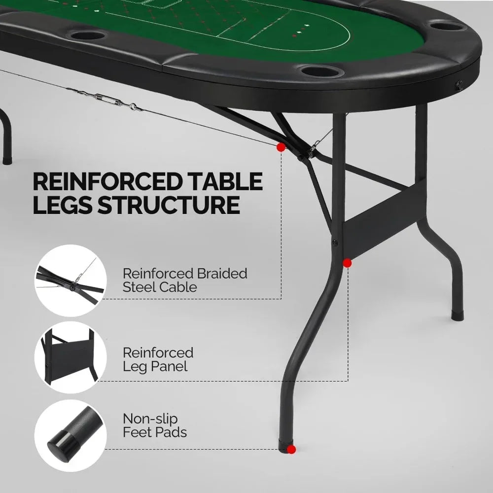 8 Player Texas Holdem Poker Table.