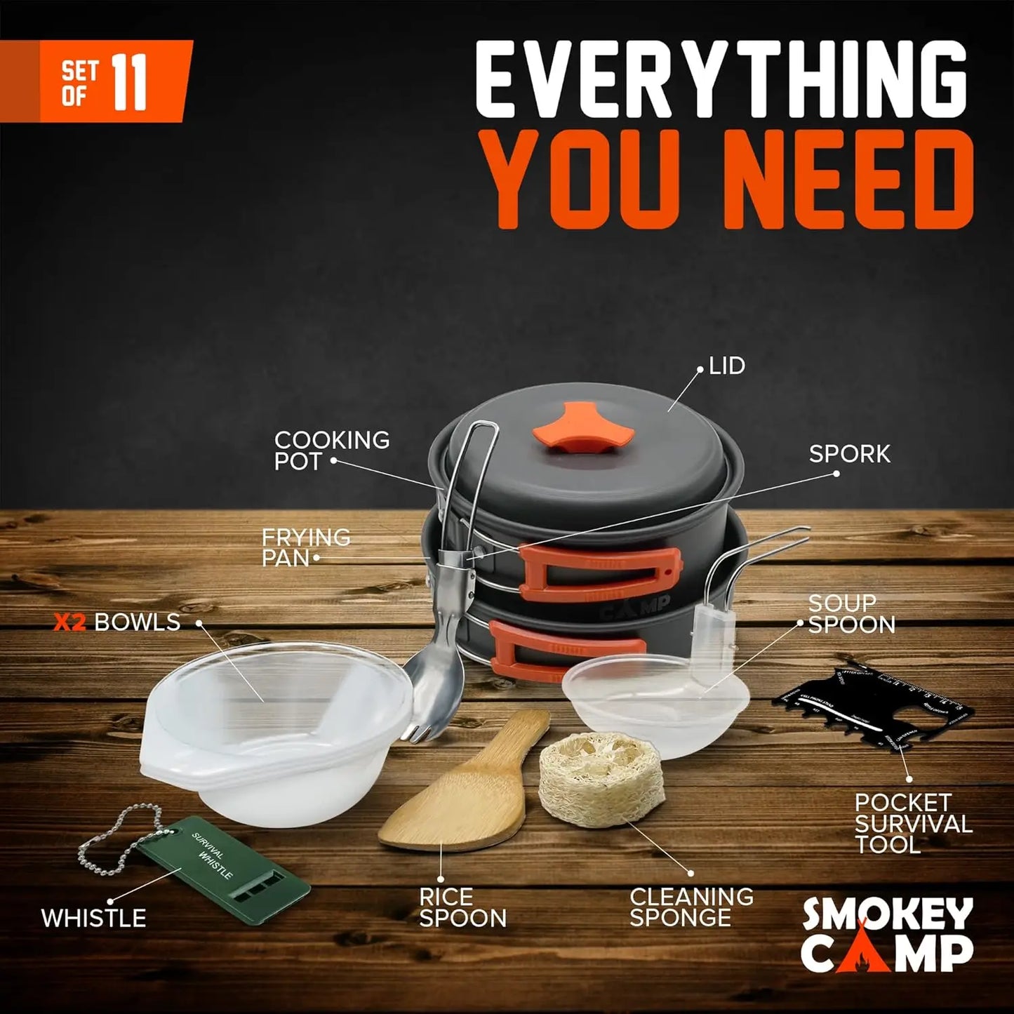 Camping Cookware Mess Kit Set