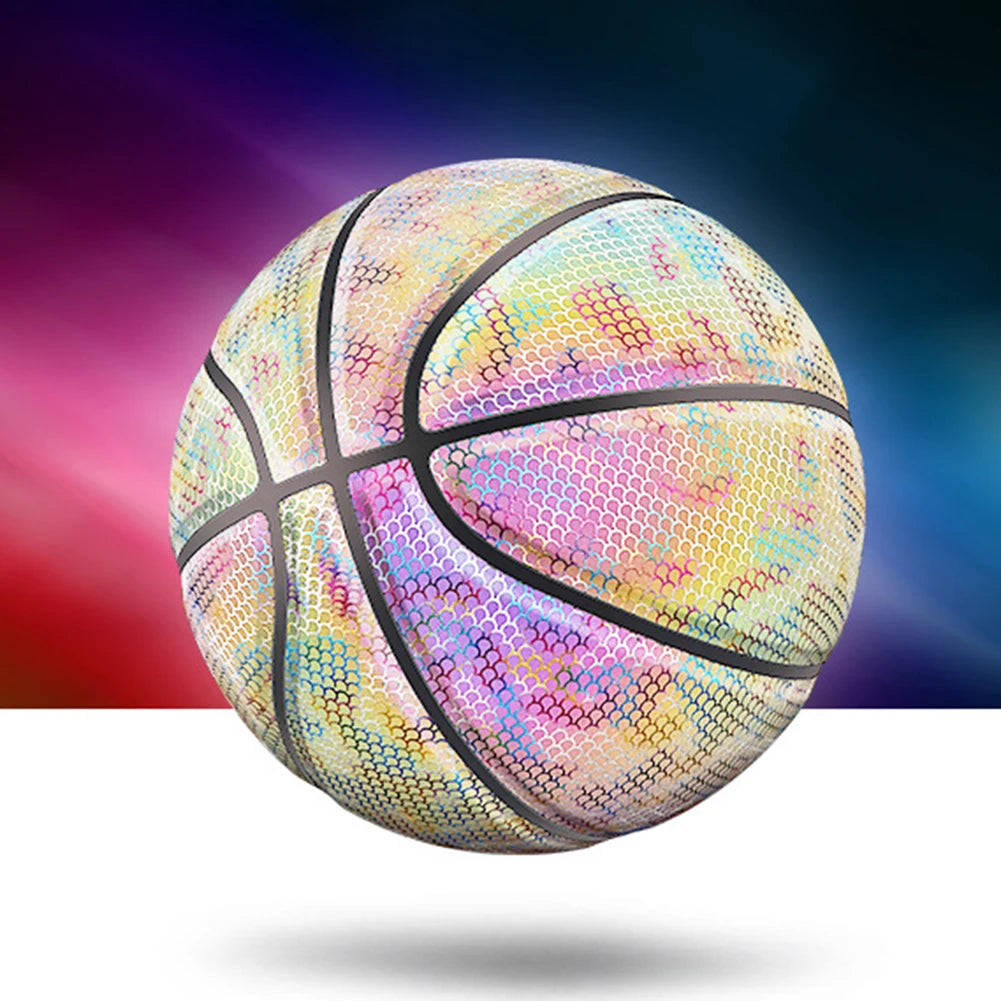 Size 7 Reflective Leather Glowing Basketball