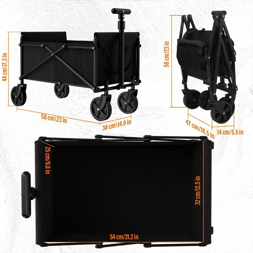 Handcart with Foldable Wheels