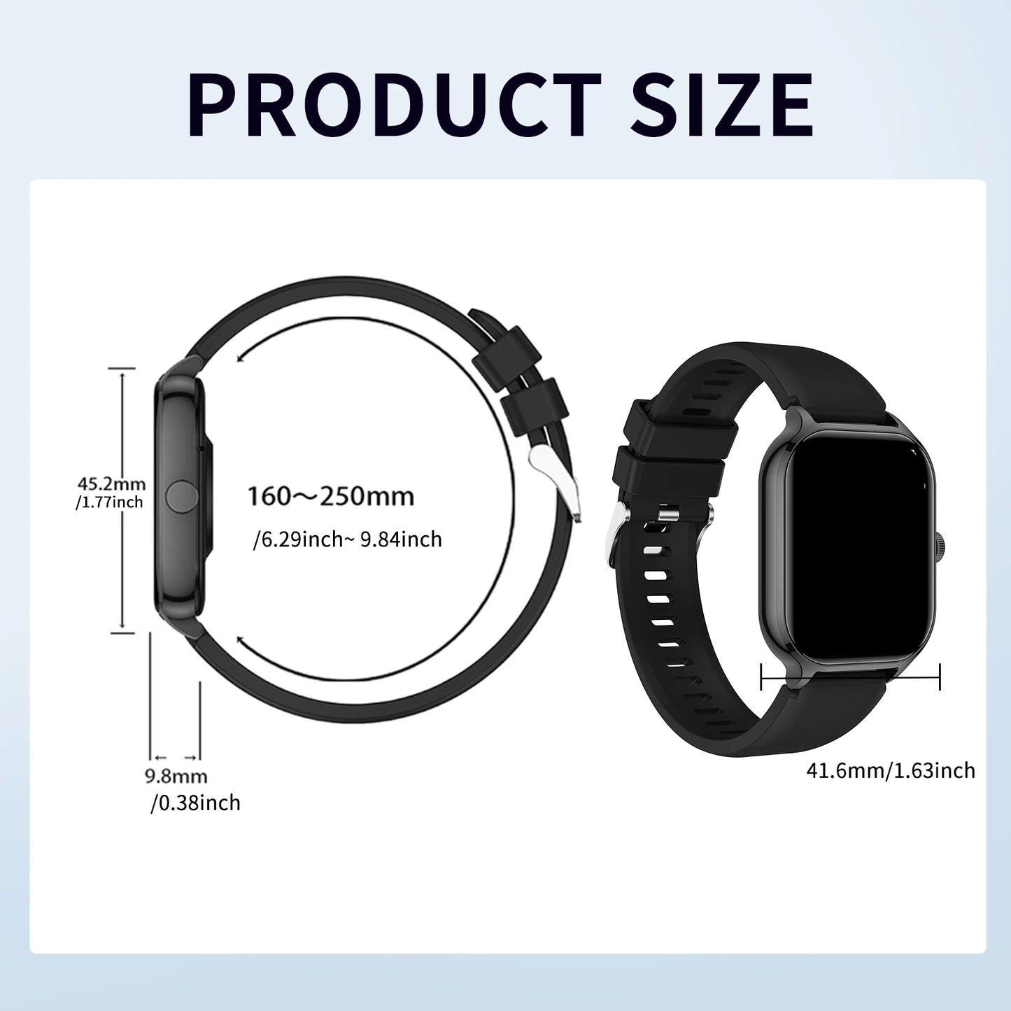 Smart watch wireless calling/dialing and fitness monitoring for iPhone/Andriod