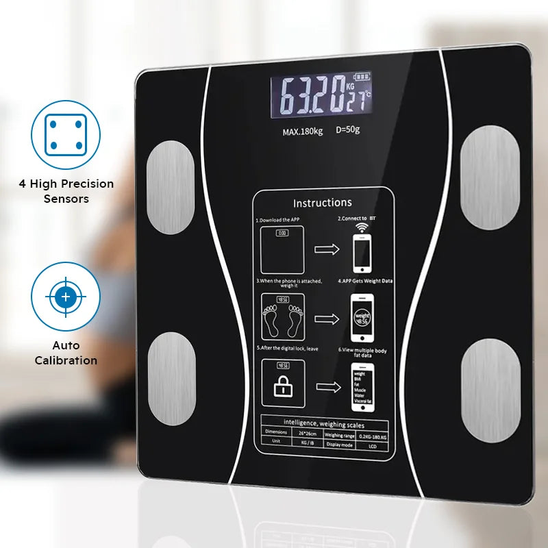 Smart Wireless Digital Body composition Fat Scale LED.