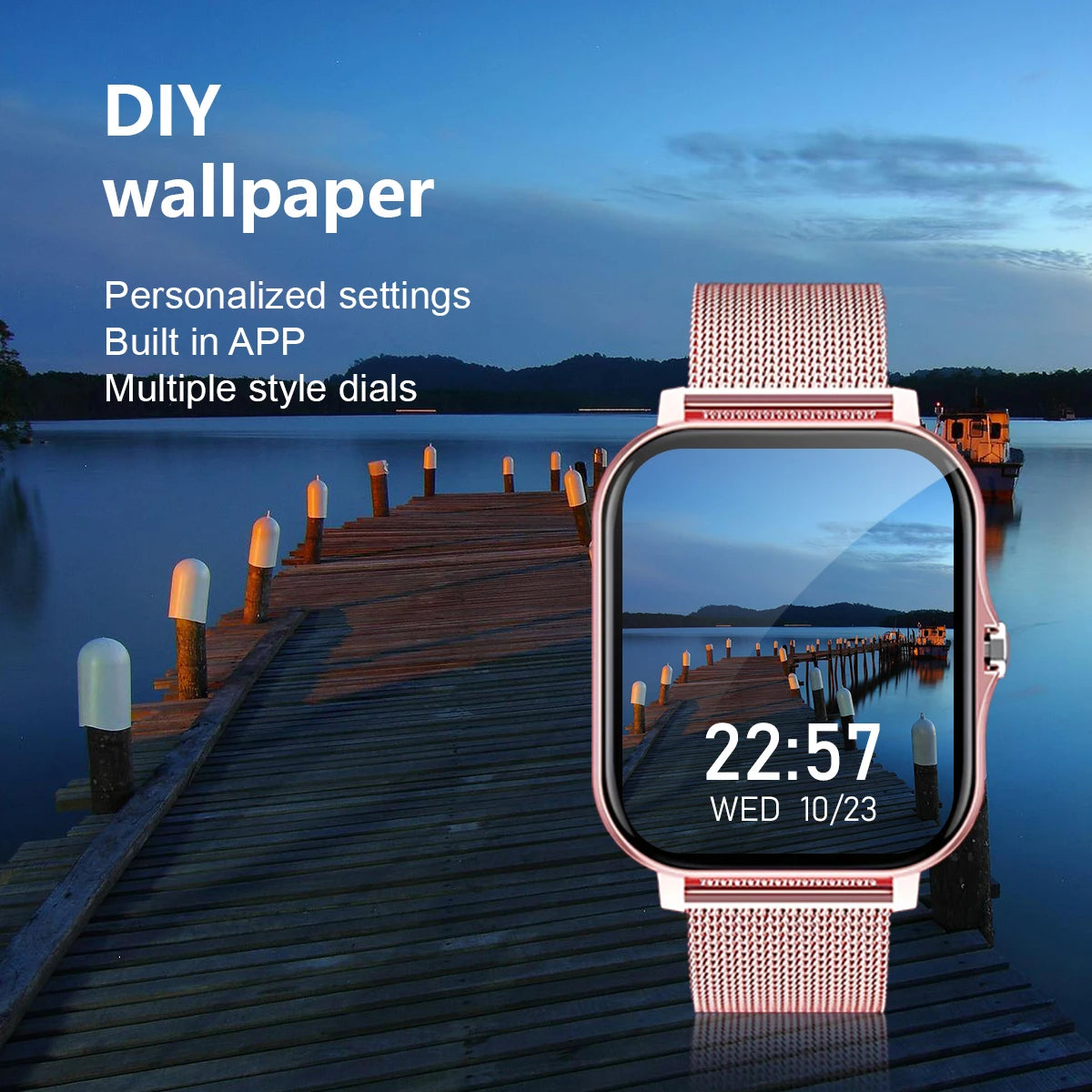 Smart watch wireless calling/dialing and fitness monitoring for iPhone/Andriod