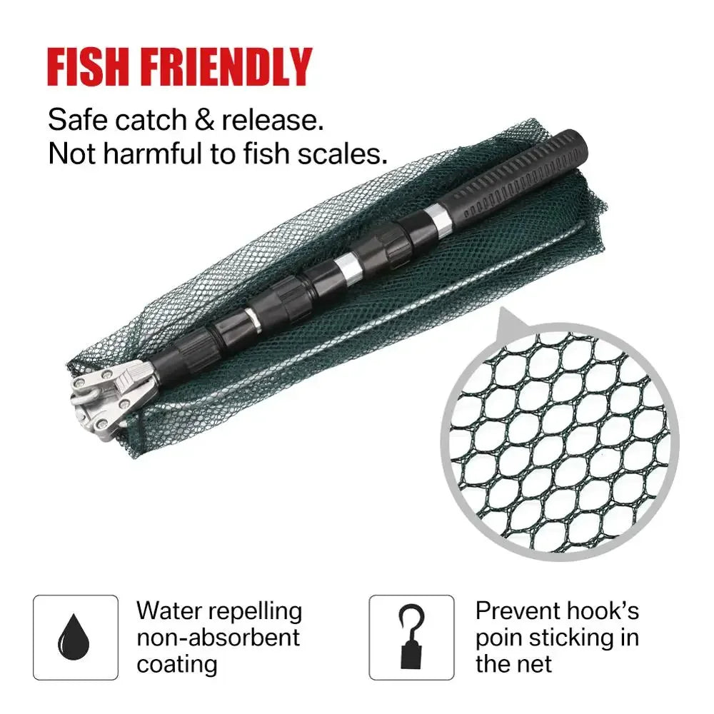 Aluminum Fishing Net Telescoping Foldable and Retractable Pole for catching.