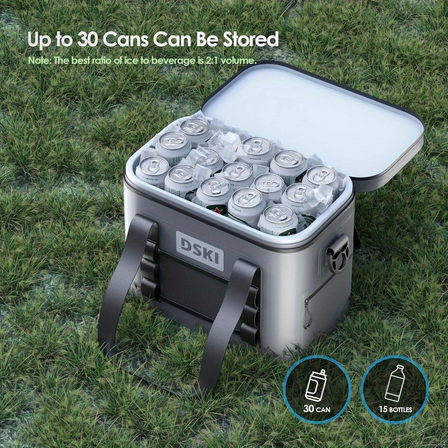 Foldable, leak proof, soft surface cooler