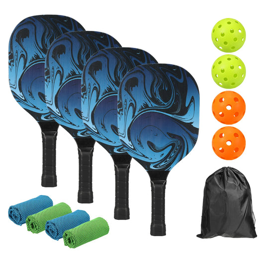 Pickleball Carry Bag Set with 4 Rackets,Balls and Cooling Towels.