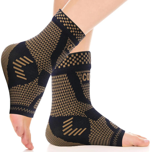 Copper Compression Ankle Brace Socks for Sprains and Arthritis.