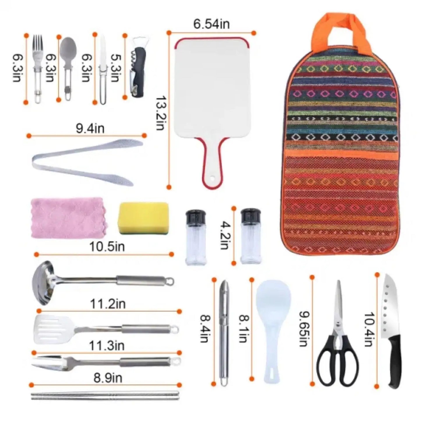 19pcs Cookware set with Storage Bag