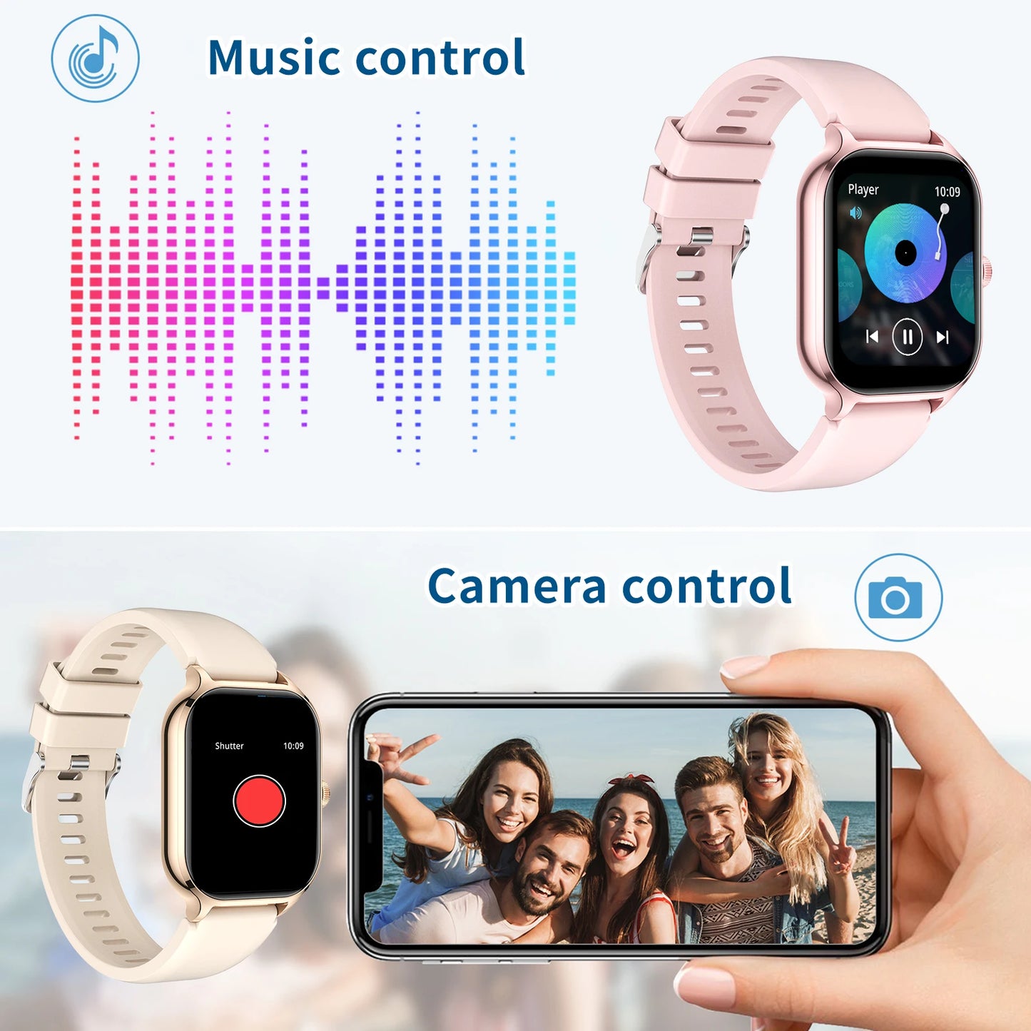 Smart watch wireless calling/dialing and fitness monitoring for iPhone/Andriod