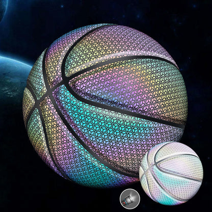 Size 7 Reflective Leather Glowing Basketball