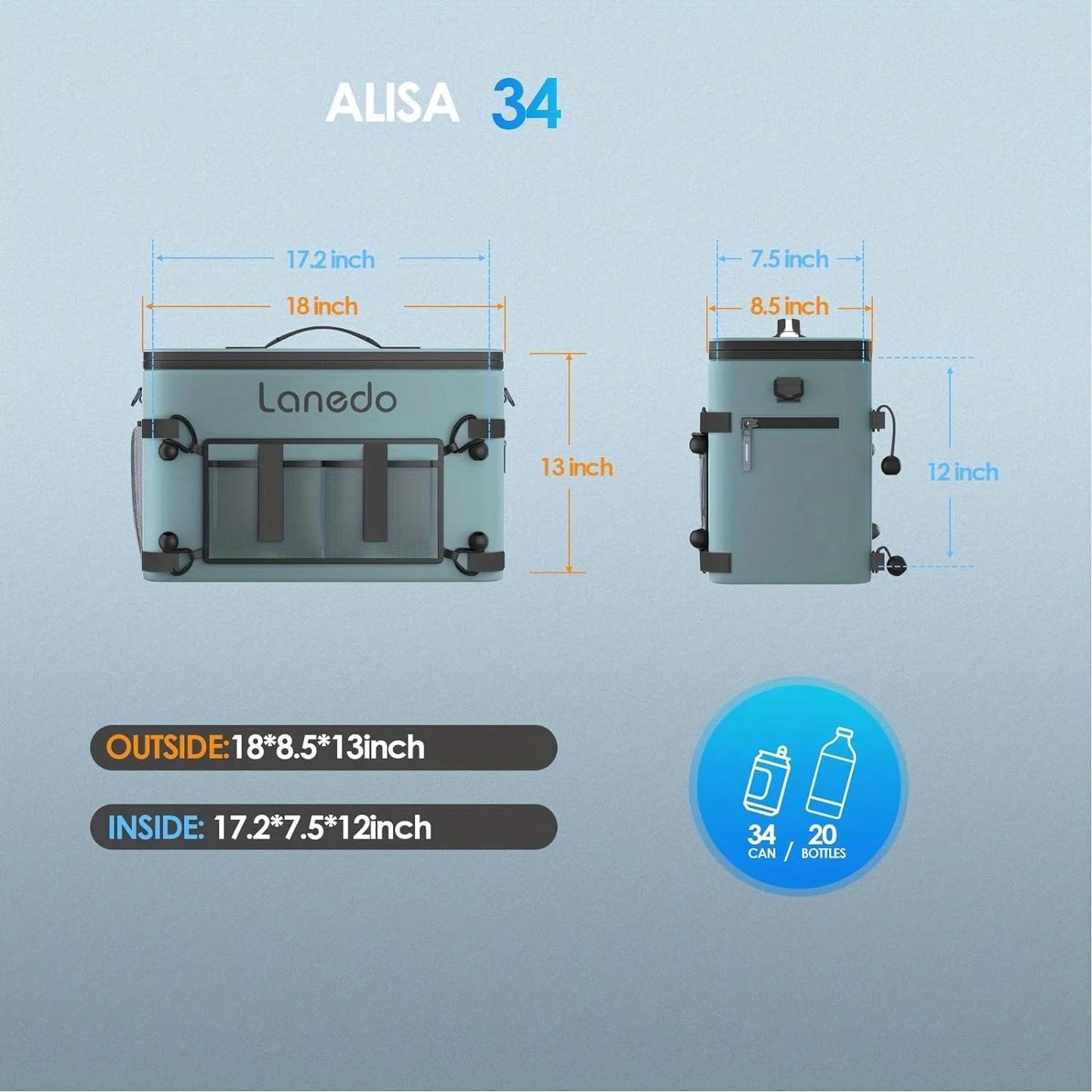 34/28-Can Soft-Sided Cooler-Collapsible