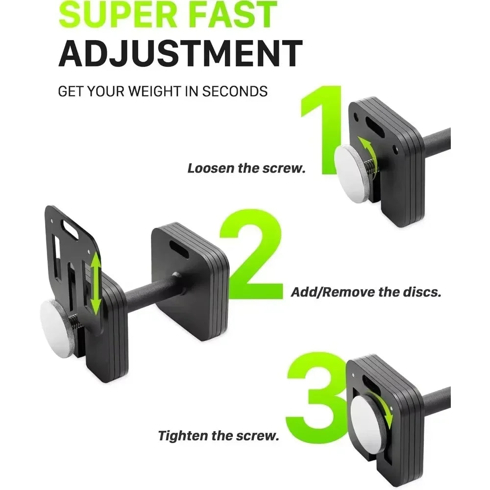 Adjustable Dumbbell 10-50lb, 5lb Increments, for Home Gym.