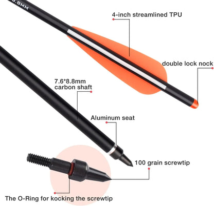 Crossbow Bolts 20 Inch Carbon