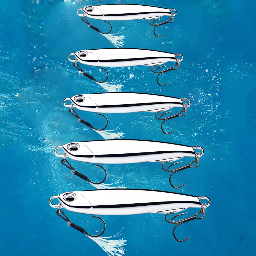 1-5PCS Metal Jig Fishing Lure Weights