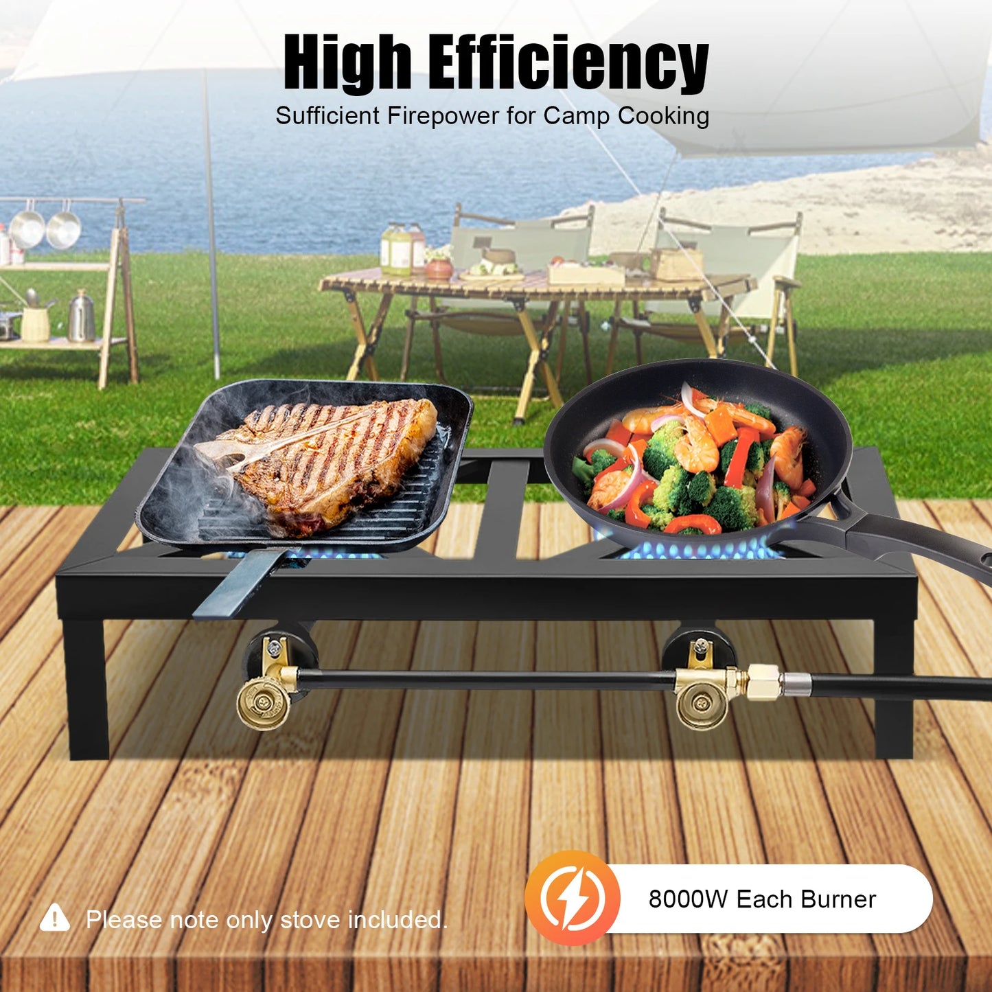 Propane Double Burner for Outdoor Cooking