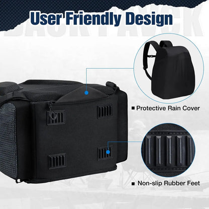 Fishing Tackle Backpack with Rod Holders