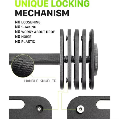 Adjustable Dumbbell 10-50lb, 5lb Increments, for Home Gym.