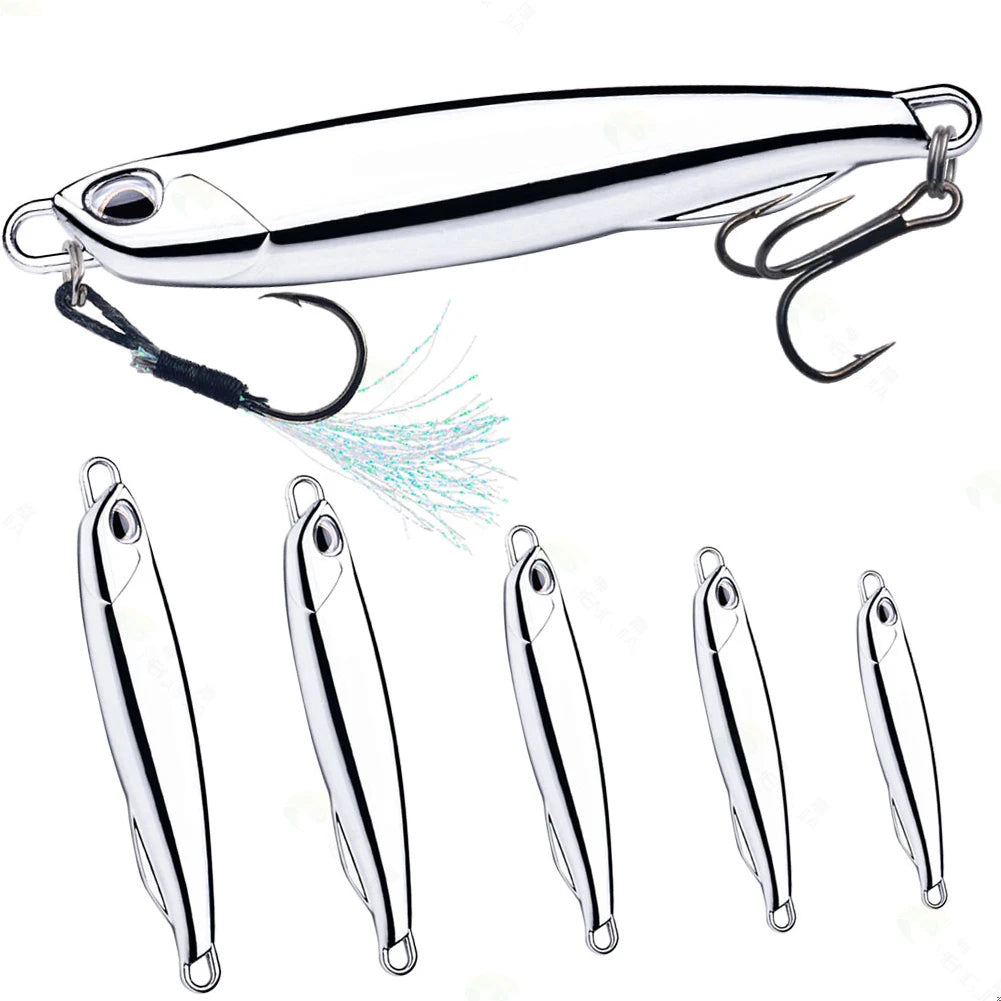 1-5PCS Metal Jig Fishing Lure Weights