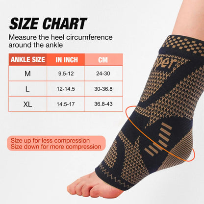 Copper Compression Ankle Brace Socks for Sprains and Arthritis.