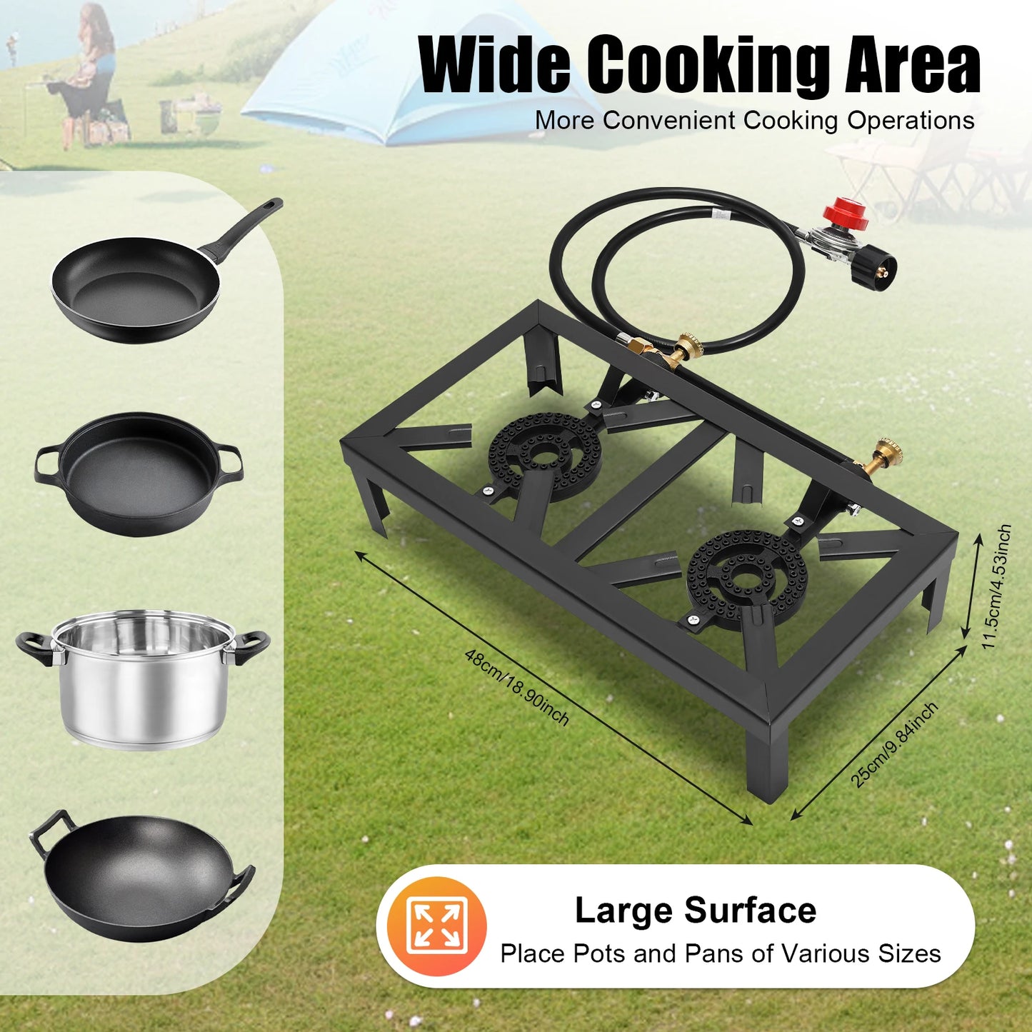 Propane Double Burner for Outdoor Cooking