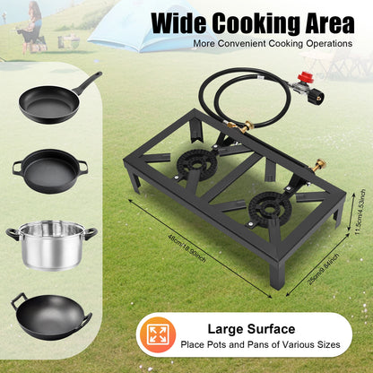 Propane Double Burner for Outdoor Cooking