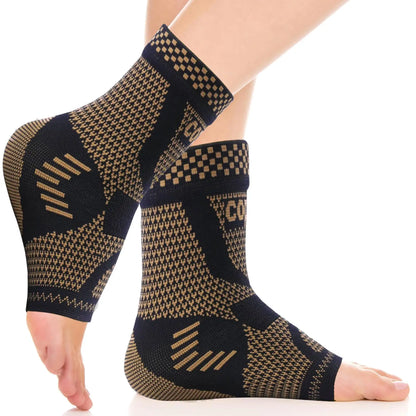 Copper Compression Ankle Brace Socks for Sprains and Arthritis.