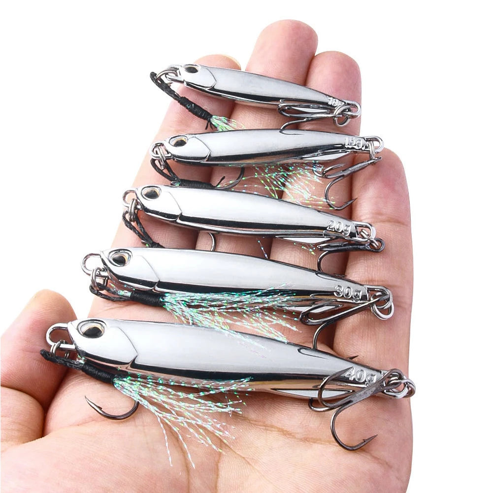 1-5PCS Metal Jig Fishing Lure Weights